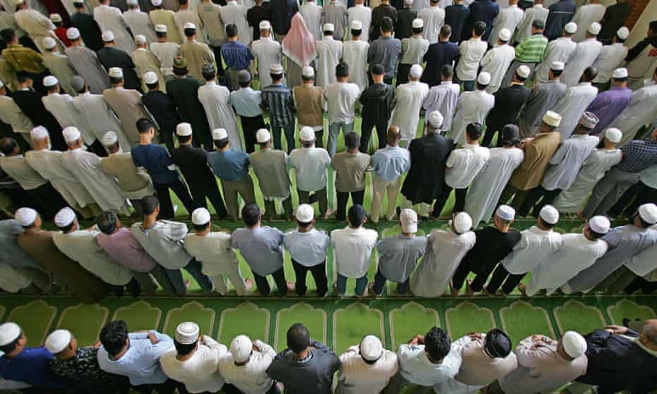 Worshippers during Friday prayer at the East London Mosque.
