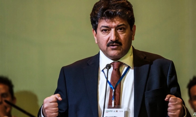 This file photo shows veteran journalist Hamid Mir. — AFP