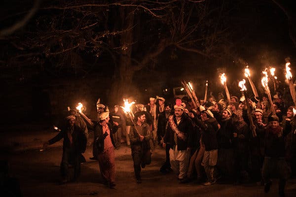 The festival culminates with a late-night torch procession through the tiny villages in the Kalash valleys. 