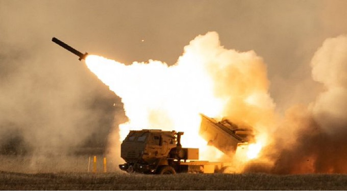 The M142 HIMARS rocket launcher.