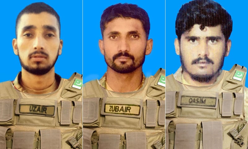 This combination photo shows the martyred soldiers. — Photo courtesy: ISPR