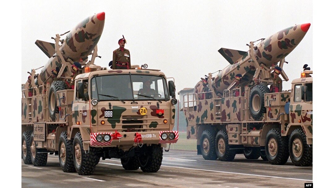 FILE - Two truck-mounted Indian surface-to-surface missiles form part of an annual army day parade in New Delhi, Jan. 15, 1999.