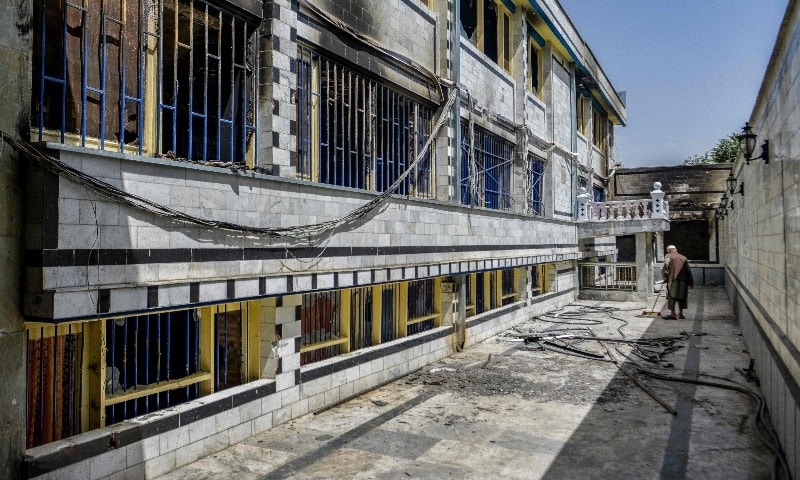 A general view of a damaged compound of a Sikh temple in Kabul on June 20, a couple of days after an attack by gunmen. — AFP