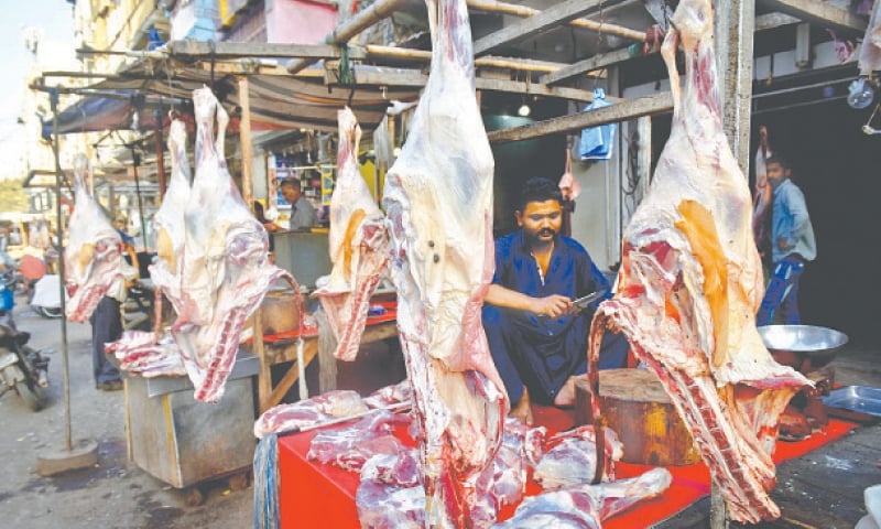 Meat shop at Burns Road in Karachi.—Fahim Siddiqi / White Star