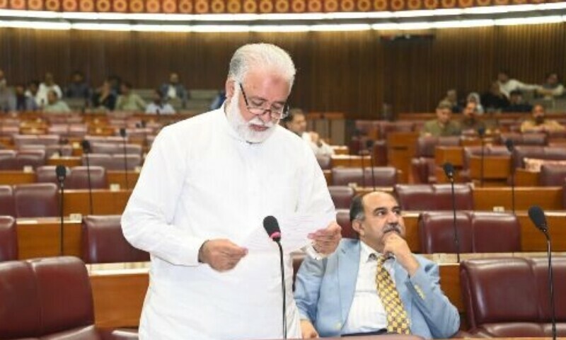 Parliamentary Affairs Minister Murtaza Javed Abbasi in the National Assembly on Tuesday. — APP