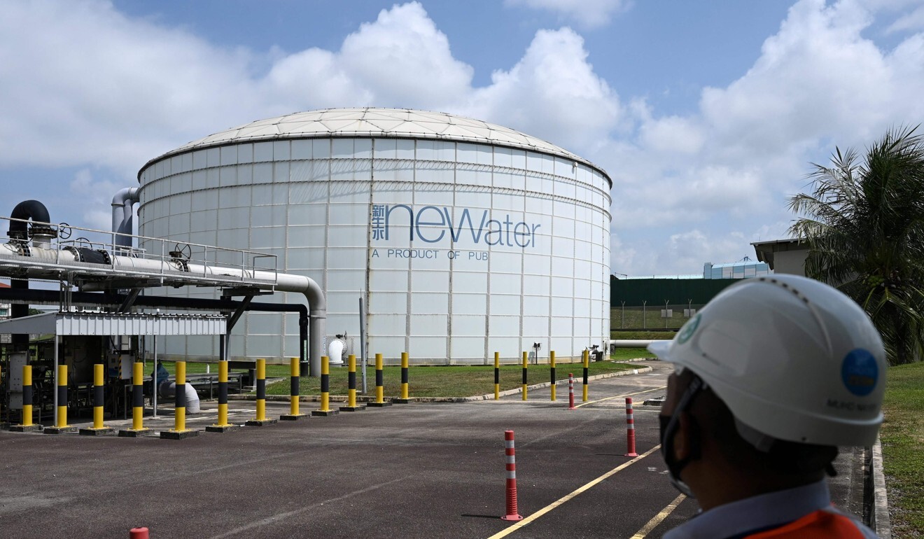 A tank for processed used water storage is seen at the Bedok NEWater plant in Singapore in July. Photo: AFP