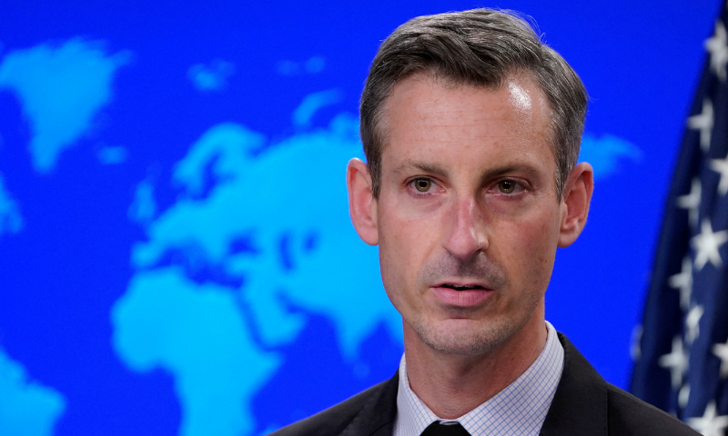 <p>US State Department spokesperson Ned Price speaks during a briefing at the State Department in Washington, DC. — Reuters/File</p>