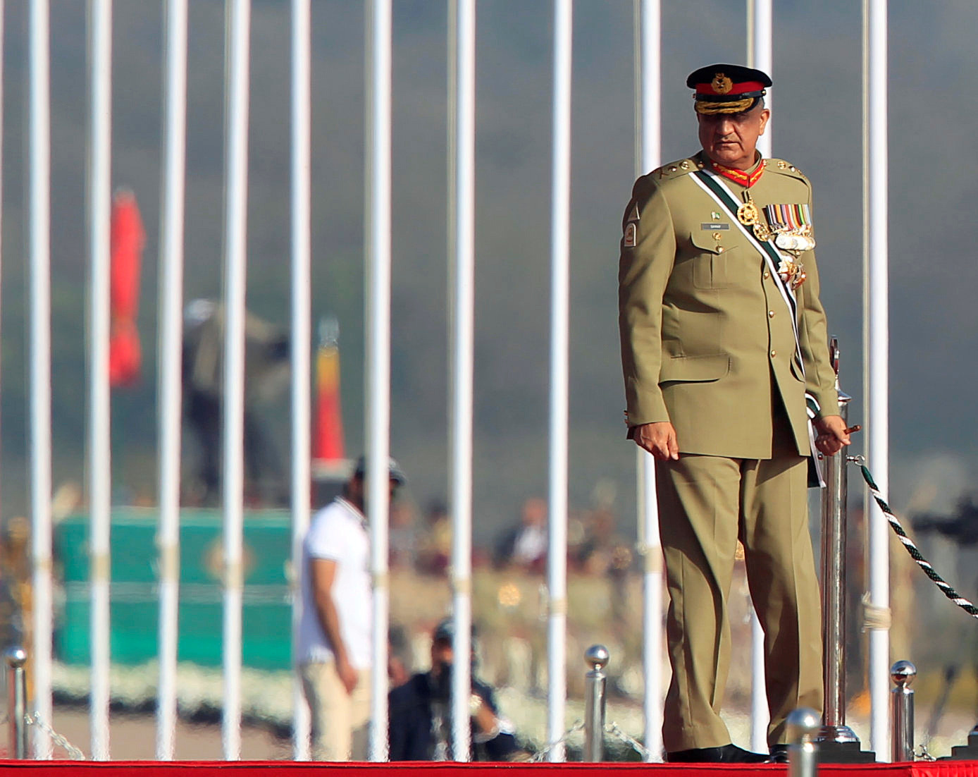 Pakistan's Army Chief of Staff General Qamar Javed Bajwa arrives to attend the Pakistan Day military parade in Islamabad's Army Chief of Staff General Qamar Javed Bajwa arrives to attend the Pakistan Day military parade in Islamabad