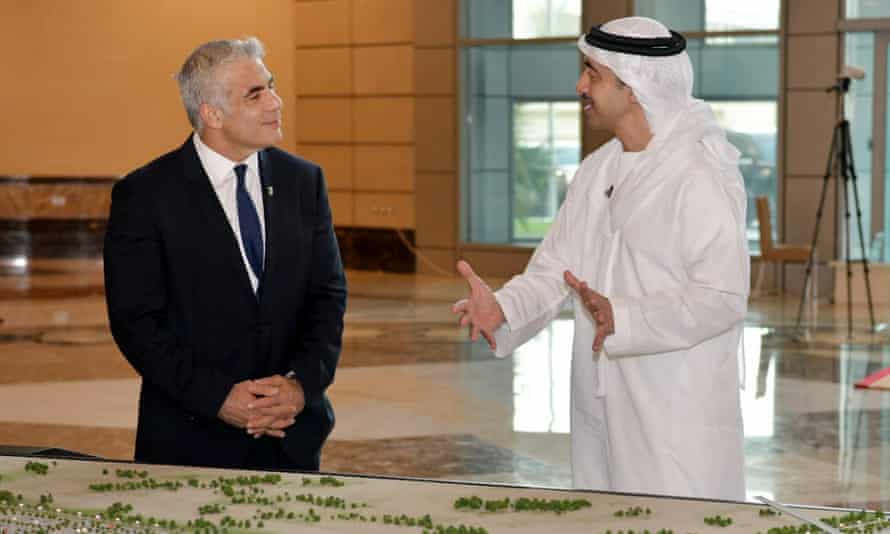 Yair Lapid meets the minister of foreign affairs and international cooperation of the United Arab Emirates, Sheikh Abdullah bin Zayed bin Sultan Al Nahyan