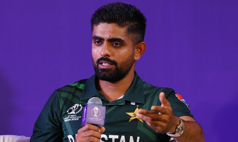 Pakistan’s Babar Azam during the captain’s day on Wednesday. — Reuters