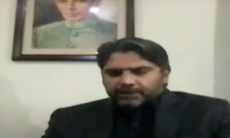 This screengrab shows Ahmed Hassan Rana, a Supreme Court advocate, who is the lawyer and son of former chief judge of Gilgit-Baltistan Rana Mohammad Shamim Ahmed Khan.