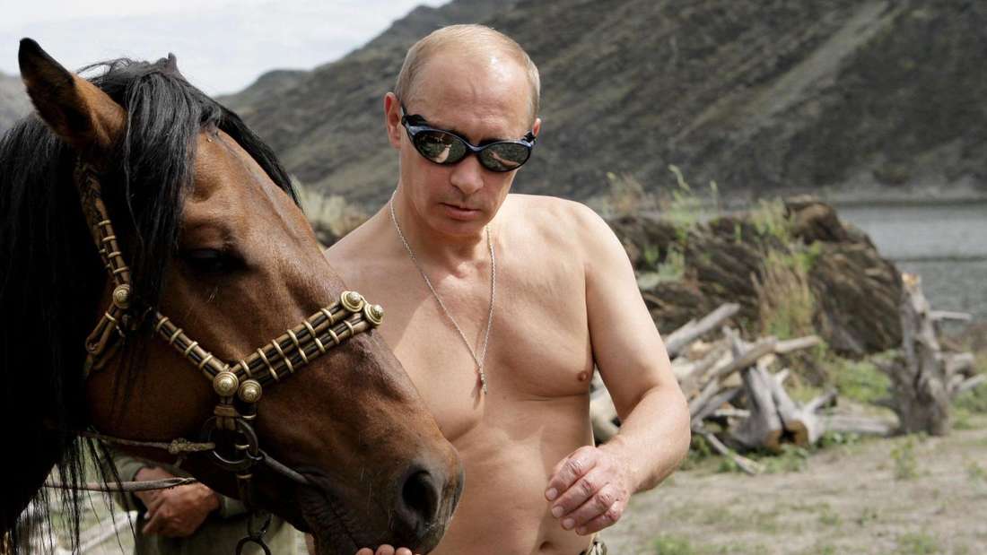 „Der Präsident zeigt, dass er in beachtlicher physischer Form ist“: Putin bei einer Fotosession in Sibirien, 2009.