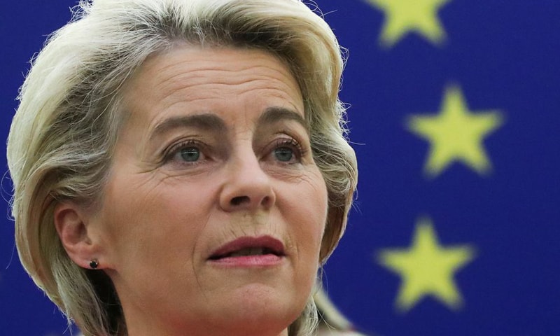 In this file photo, European Commission President Ursula von der Leyen delivers a speech during a debate on The State of the European Union at the European Parliament in Strasbourg, France. — Reuters/File