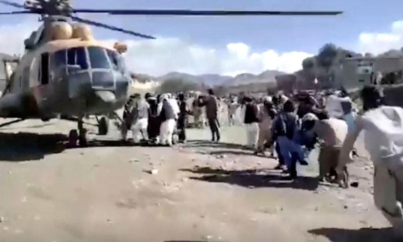 People carry injured to be evacuated following a massive earthquake, in Paktika Province, Afghanistan, June 22, 2022, in this screen grab taken from a video. — Reuters