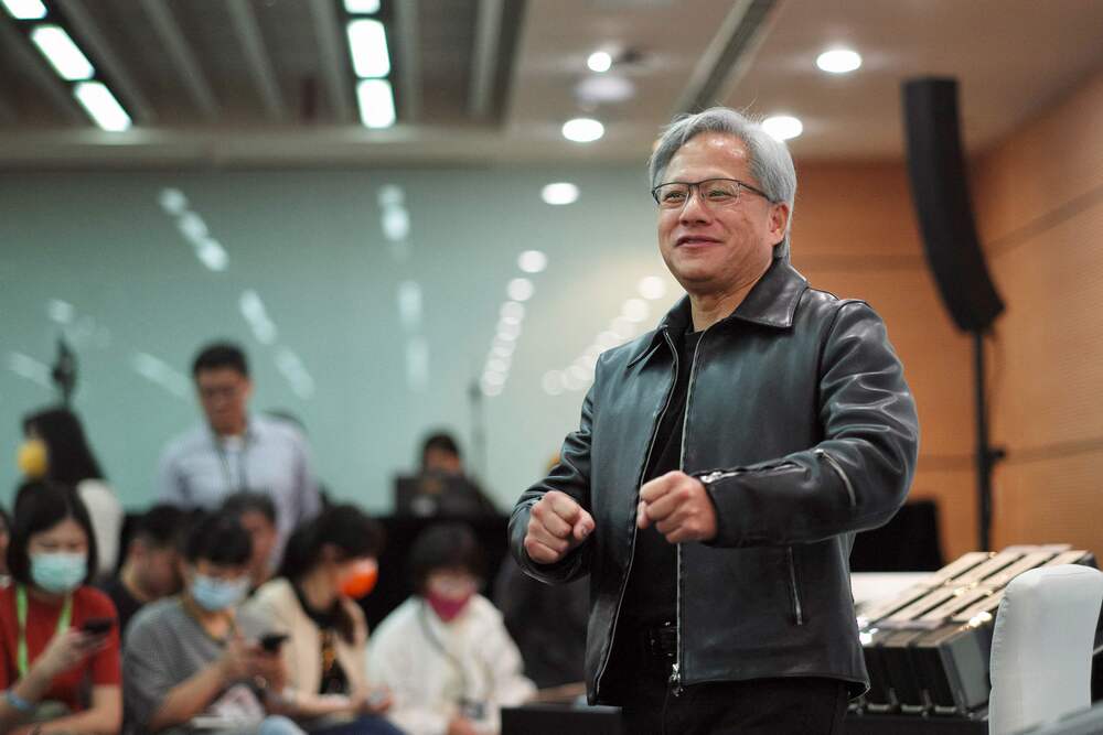 Jensen Huang in Taipei. AFP
