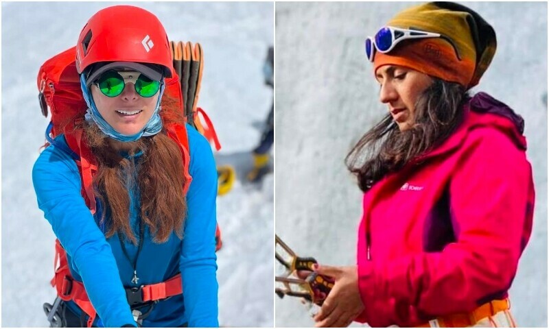 The photos shows mountaineers Naila Kiani (L) and Samina Baig (R).  — Courtesy Karakoram Club