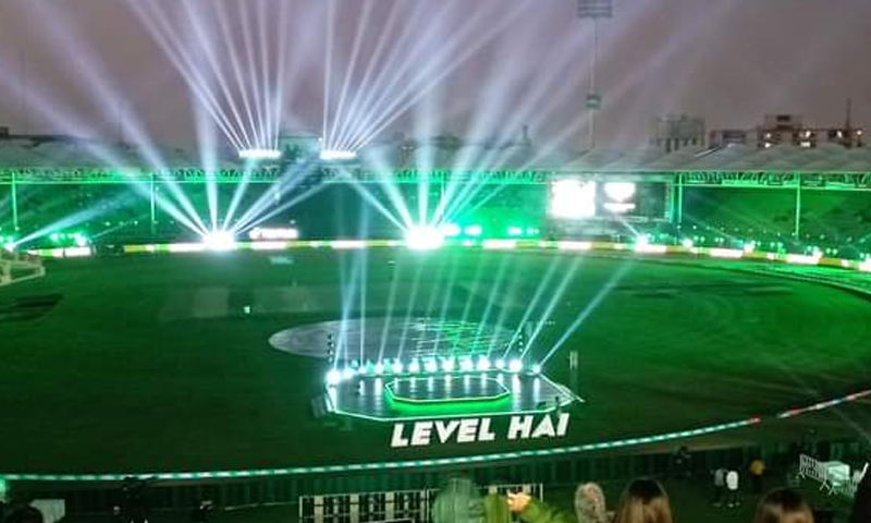 This image shows the PSL opening ceremony in Karachi. — DawnNewsTV