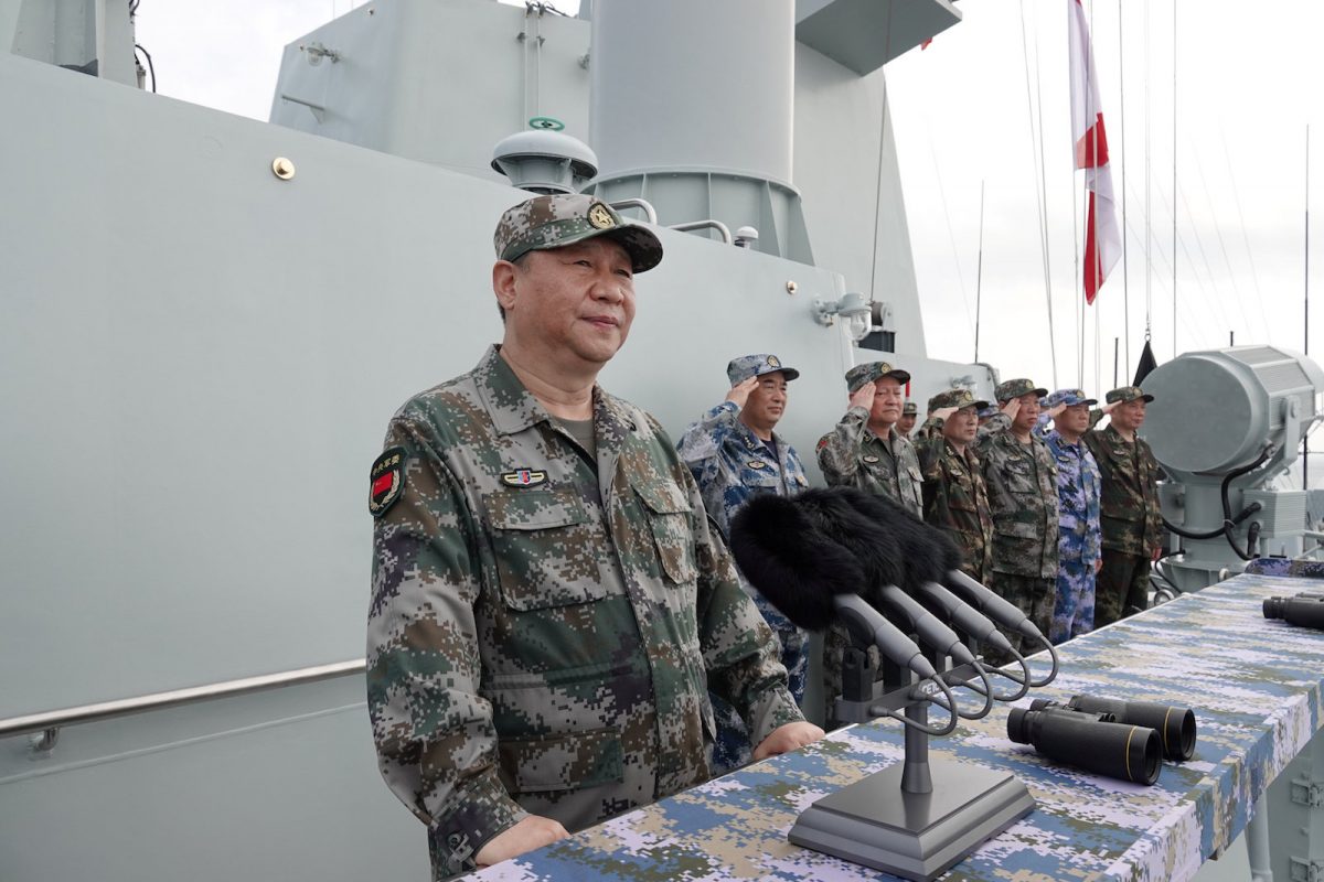Chinese President Xi Jinping reviews a military display of Chinese People's Liberation Army (PLA) Navy in the South China Sea on April 12, 2018. Photo: Reuters/Li Gang/Xinhua