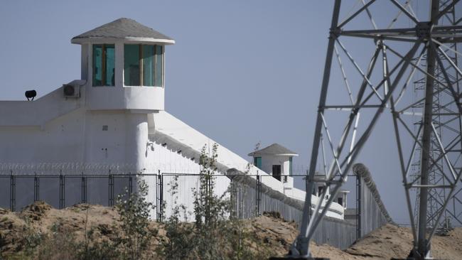 A re-education camp where mostly Muslim ethnic minorities are detained, on the outskirts of Hotan, in China's northwestern Xinjiang region. Picture: GREG BAKER / AFP.