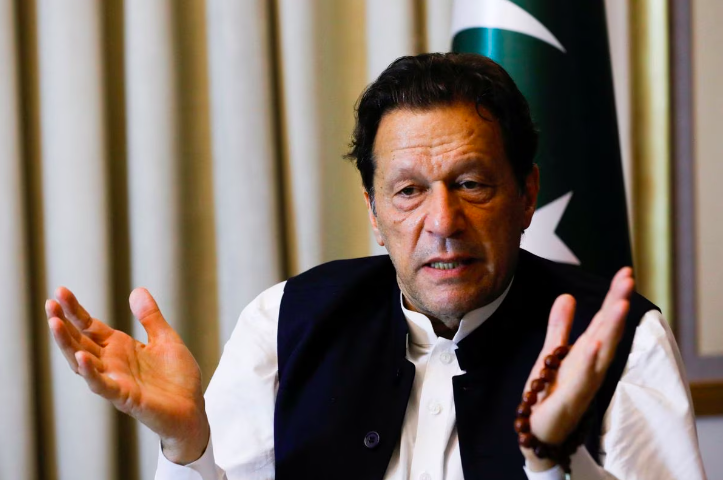 former pakistani prime minister imran khan gestures as he speaks with reuters during an interview in lahore pakistan march 17 2023 photo reuters