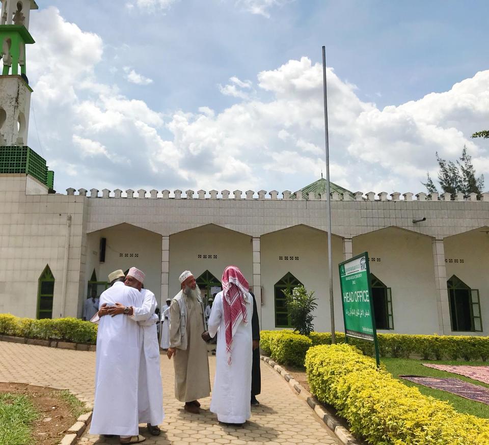 Muslims are gathering after the Jumaa prayer in Masjid Al Quds in Kigali, Rwanda, 22 March 2019.
