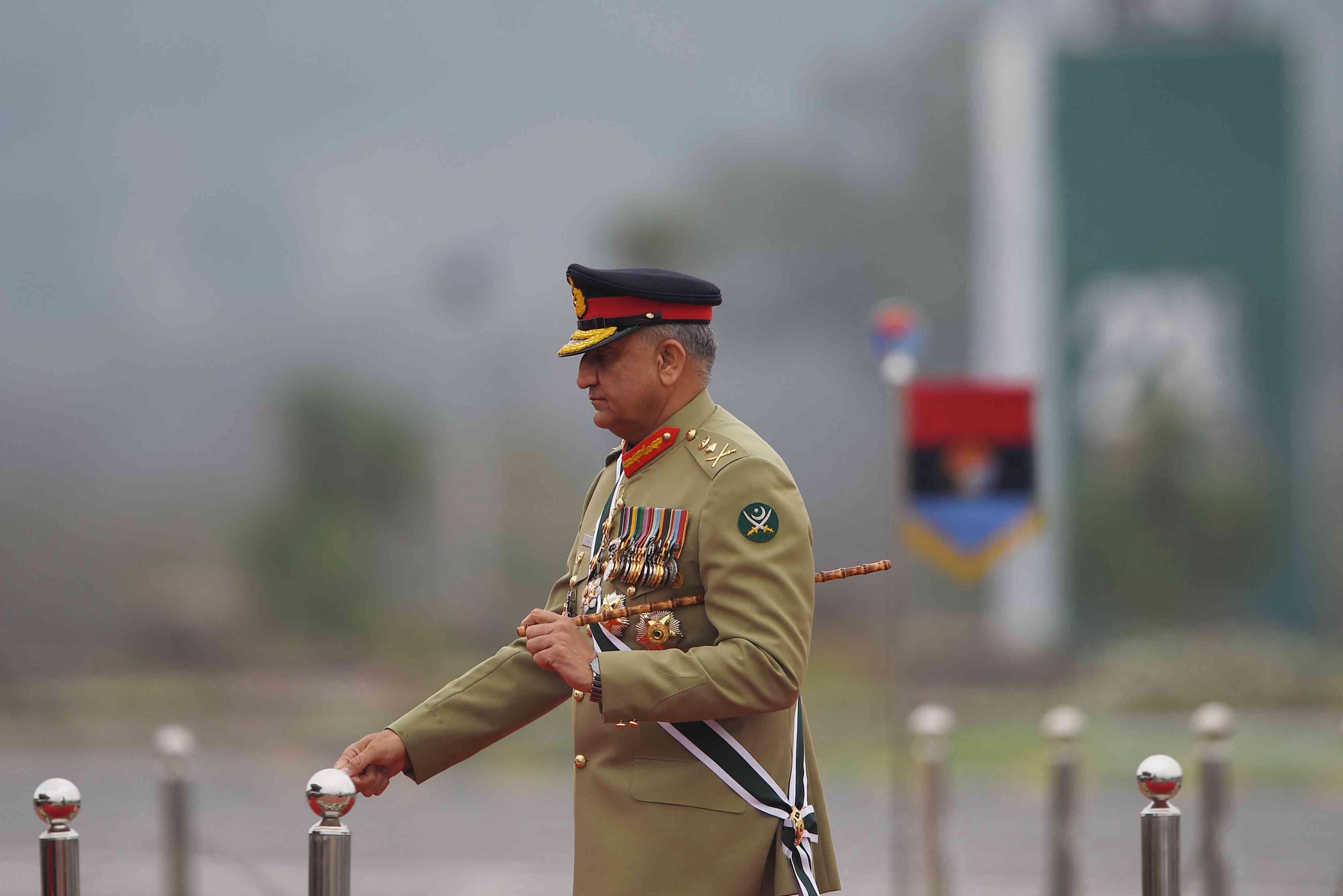 Former Pakistani Army Chief General Qamar Javed Bajwa at the Pakistan Day parade in Islamabad. Credit: Farooq Naeem/AFP