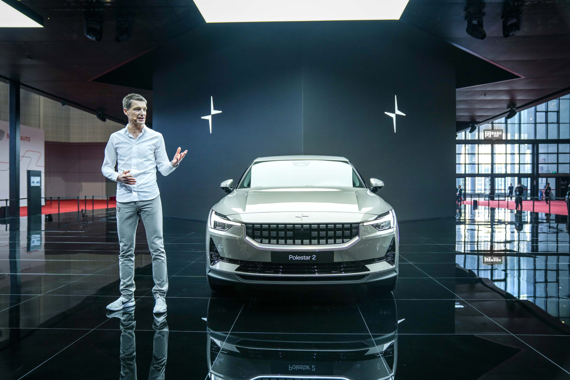 Thomas Ingenlath, CEO of Volvo’s EV brand Polestar, speaks at the 2021 Shanghai Auto Show on April 19, 2021. Photo: SCMP