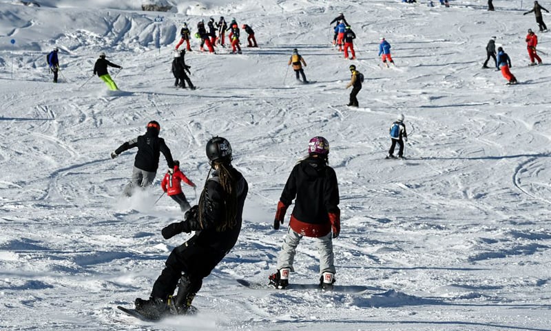 People ski as resorts reopen for winter despite the fear over a rise in Covid-19 infections in Madonna di Campiglio, northern Italy. — Reuters