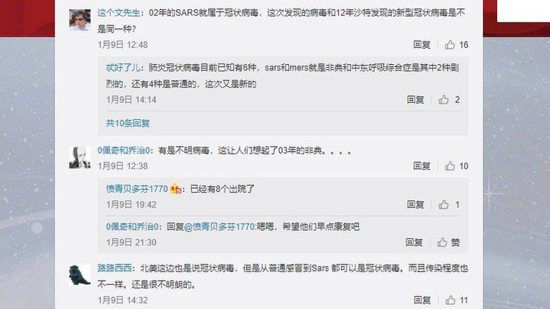 Weibo users asked in Jan if China had another Sars