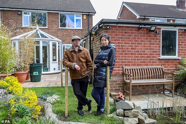 Matt Raw, 38, arrived in Britain from Wuhan, China, on January 31 with his wife, Ying (pictured), 38, and his 75-year-old mother, Hazel, who has dementia