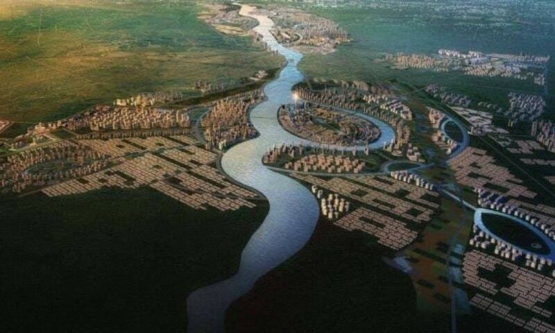 A picture showing the envisioned model of the Ravi Riverfront Urban Development Project. — APP/File