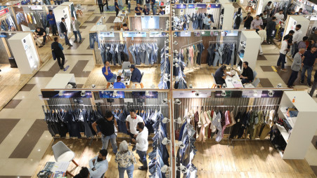 Eighty exhibitors from 12 countries are taking part at the two-day 15th Bangladesh Denim Expo at the International Convention City Bashundhara in the capital. Photo: Syed Zakir Hossain/TBS
