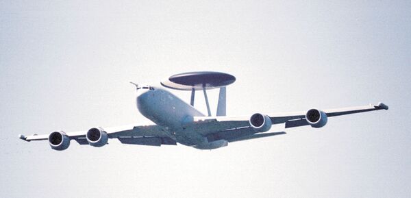 Two RAF E-3Ds have deployed to the Mediterranean to support CSG21. (Janes/Paul Tompkins)