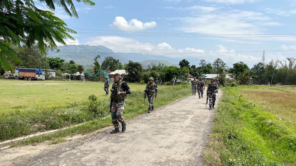 Security personnel conduct Joint Combing Operations in sensitive areas in both the Hills and Valley Sector of Manipur