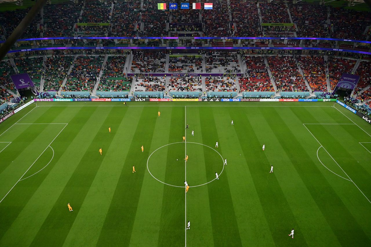 The Senegal-Netherlands match kicks off at Al Thumama Stadium in Doha, Qatar.