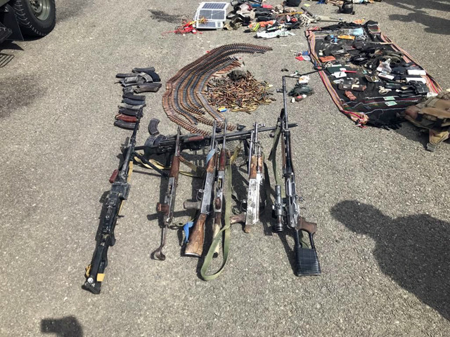 a significant cache of arms and ammunition has also been recovered which was intended to be used in terrorist activities photo ispr