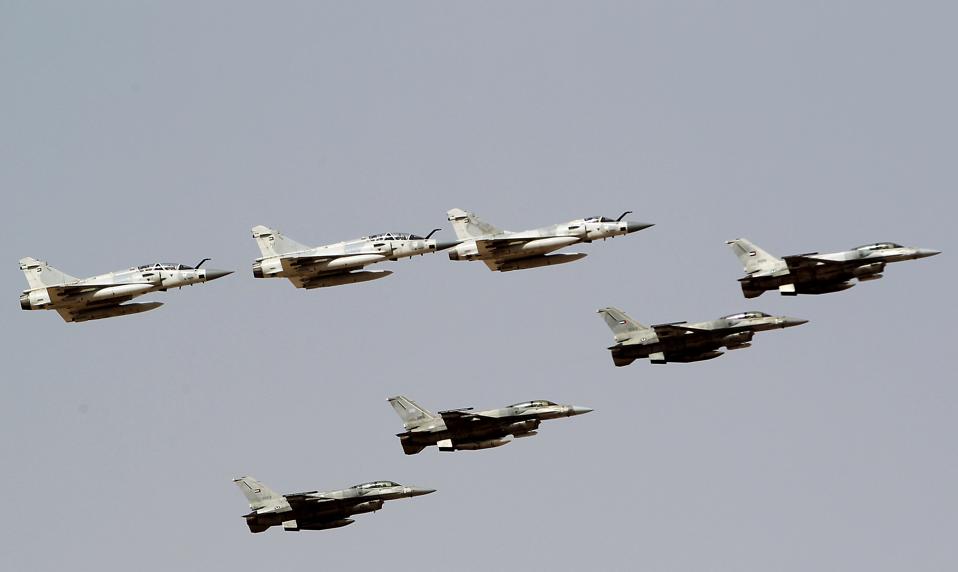 French-made Mirage 2000 (top) and US-mad