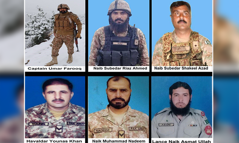 Pictures of the army personnel martyred in North Waziristan released by the ISPR. — Photo courtesy: ISPR