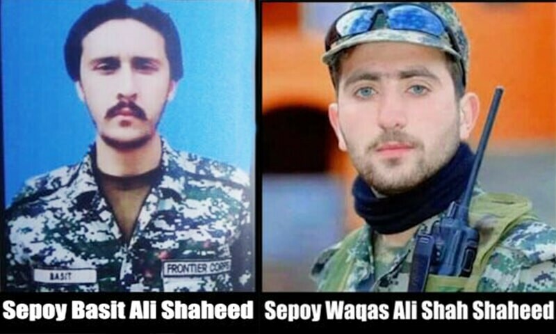 <p>Sepoys Basit Ali and Waqas Ali were martyred in an exchange of fire with terrorists in KP’s Khyber district. — ISPR</p>