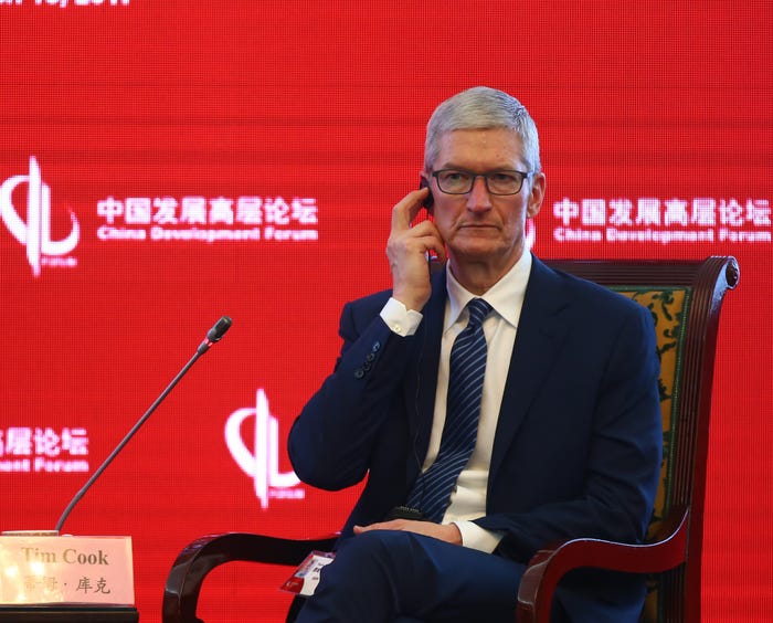 Apple CEO Tim Cook attends China Development Forum in 2017