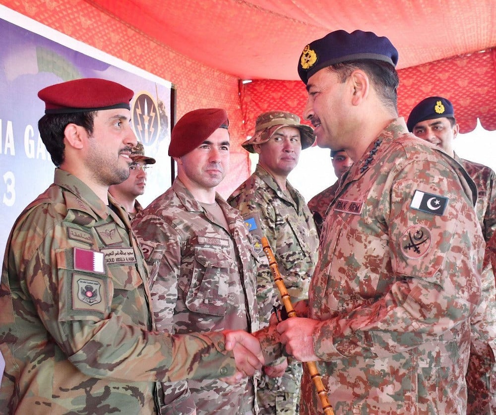 The Chief of Army Staff visited Barotha Garrison for 'Eternal Brotherhood-II' Multinational Special Forces Exercise. PHOTO: EXPRESS