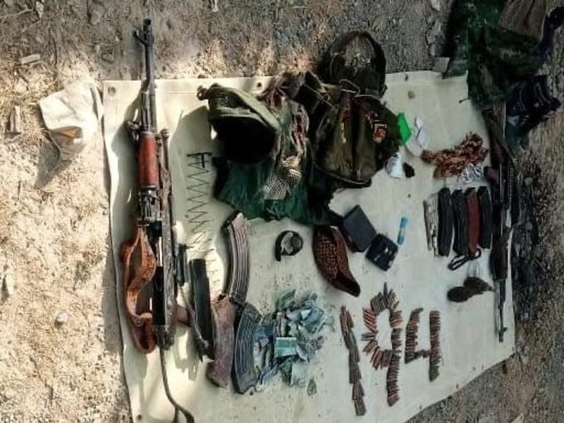 weapons and ammunition were also recovered from killed terrorists photo ispr