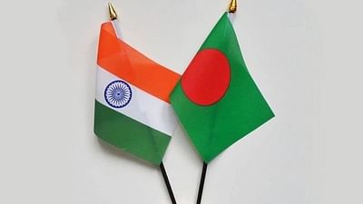 Flags of Bangladesh and India