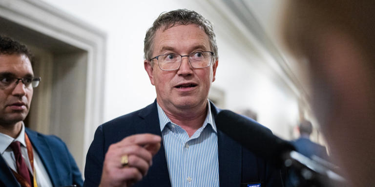 Rep. Thomas Massie of Kentucky on Capitol Hill on October 10, 2023. Tom Williams/CQ-Roll Call via Getty Images