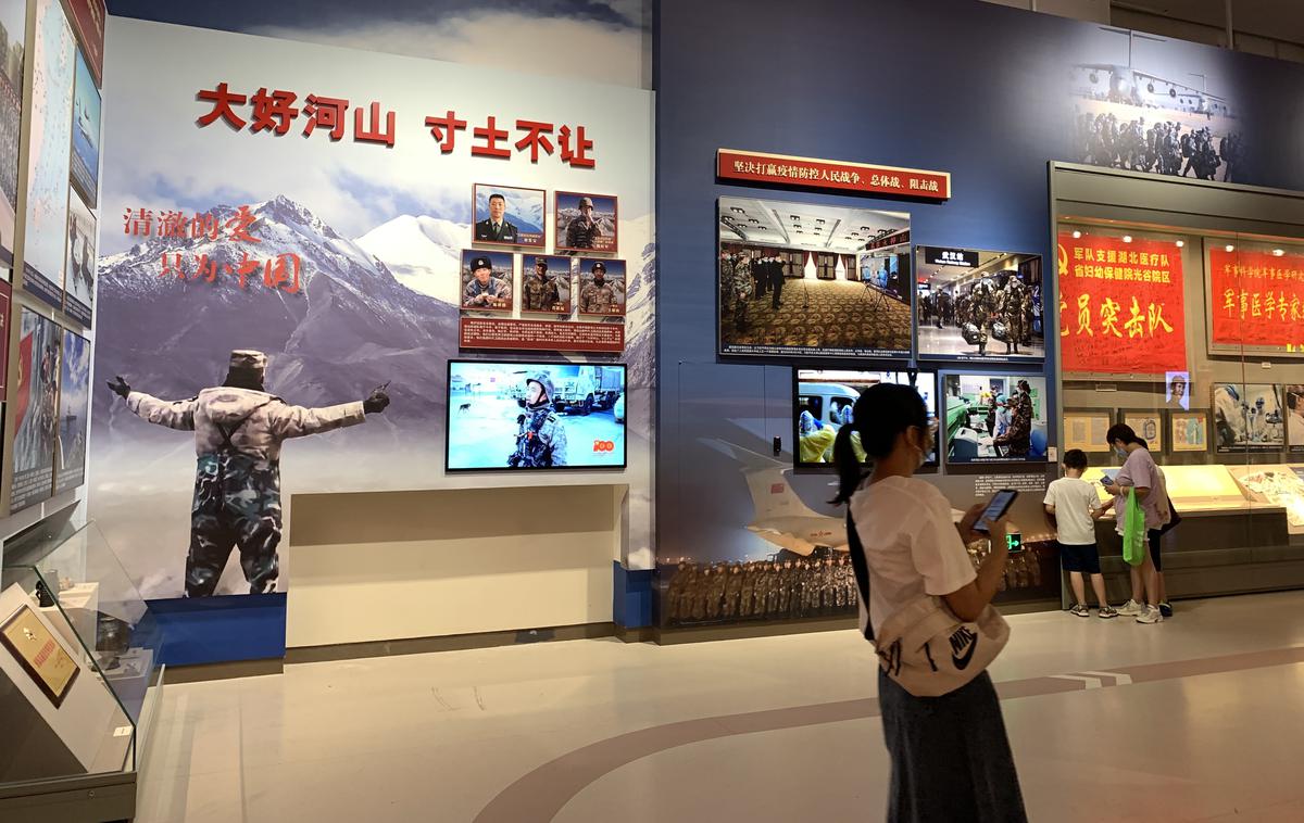 A view of the new exhibition curated by China’s People’s Liberation Army (PLA) in Beijing’s Military Museum.
