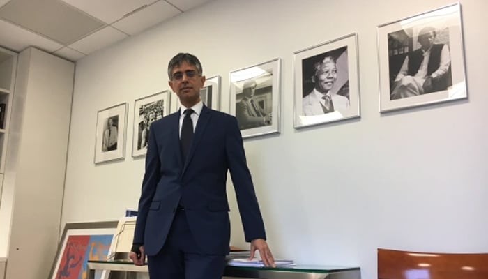 Adeel Mangi in his office. — NBC News