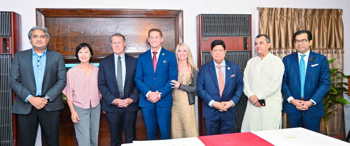 Foreign Ministry officials, spouses of the Congressmen, the U.S. Ambassador to Bangladesh and other US officials accompanied the congressional delegation on 13 August. Photo: Courtesy